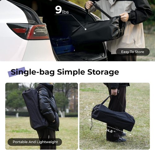 Byliable Folding Camping Table - Portable Aluminum Roll-Up Design with Adjustable Height | Lightweight Black for Outdoor Use