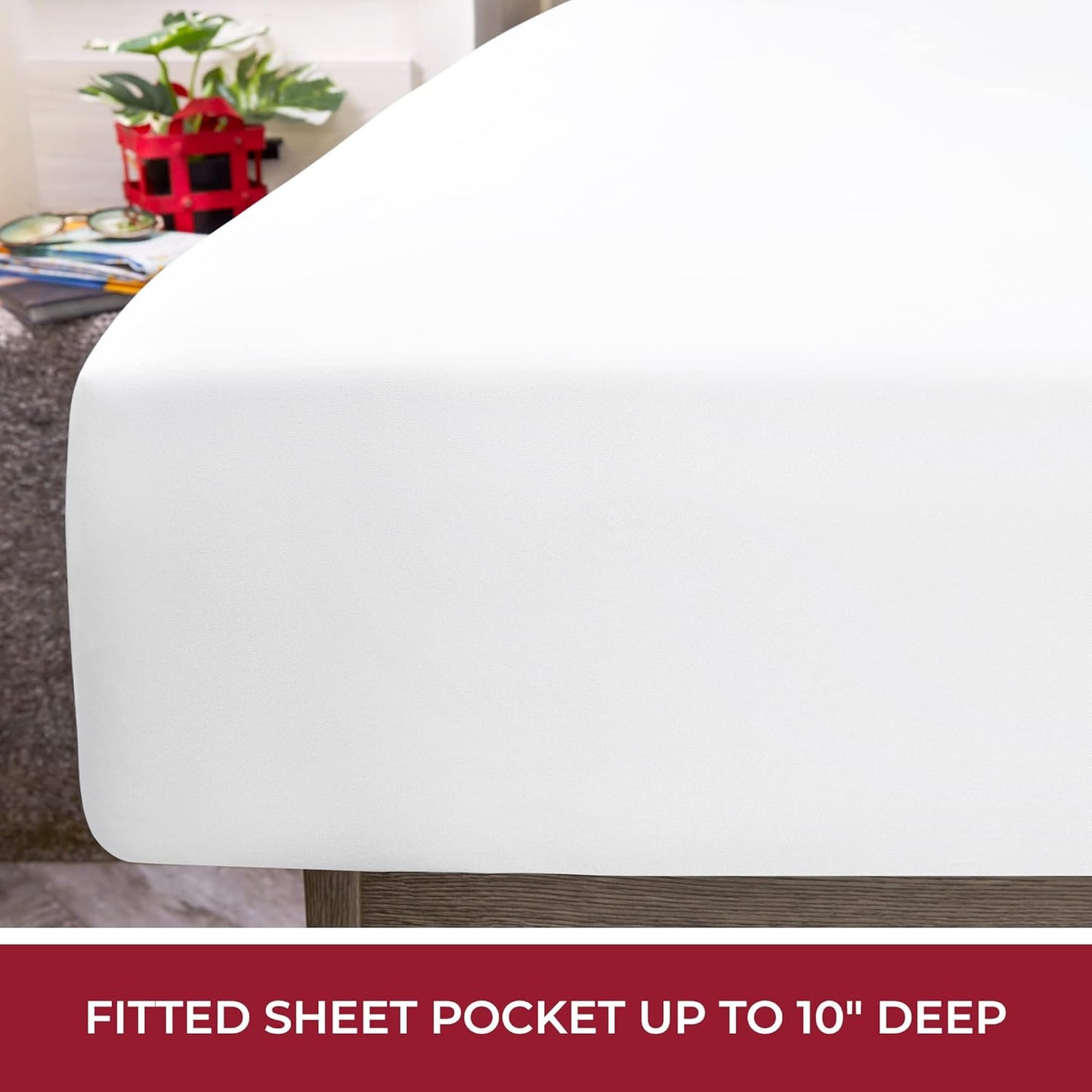 Mellanni RV Short Queen Sheets - Luxury Hotel Quality, Extra Soft & Cooling - Deep Pocket up to 10" | White