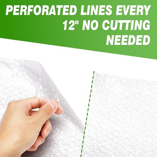 A&A Heavy-Duty Bubble Wrap - Tear-Resistant Cushioning Roll | 2 Pack, 12”x36’ Perforated for Moving & Shipping