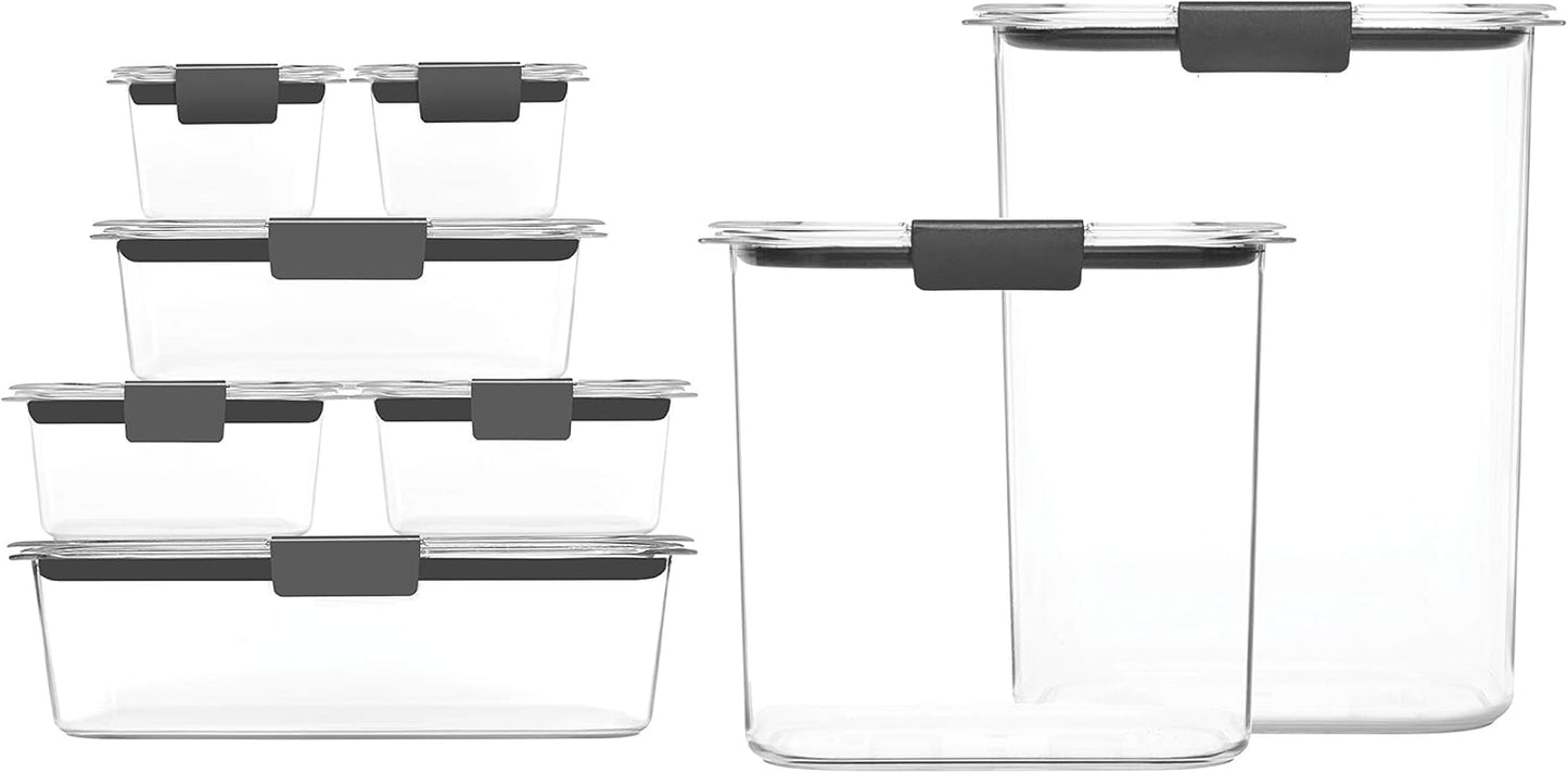 Rubbermaid Brilliance Food Storage Containers - BPA Free, Airtight Lids, Set of 8 for Meal Prep & Leftovers