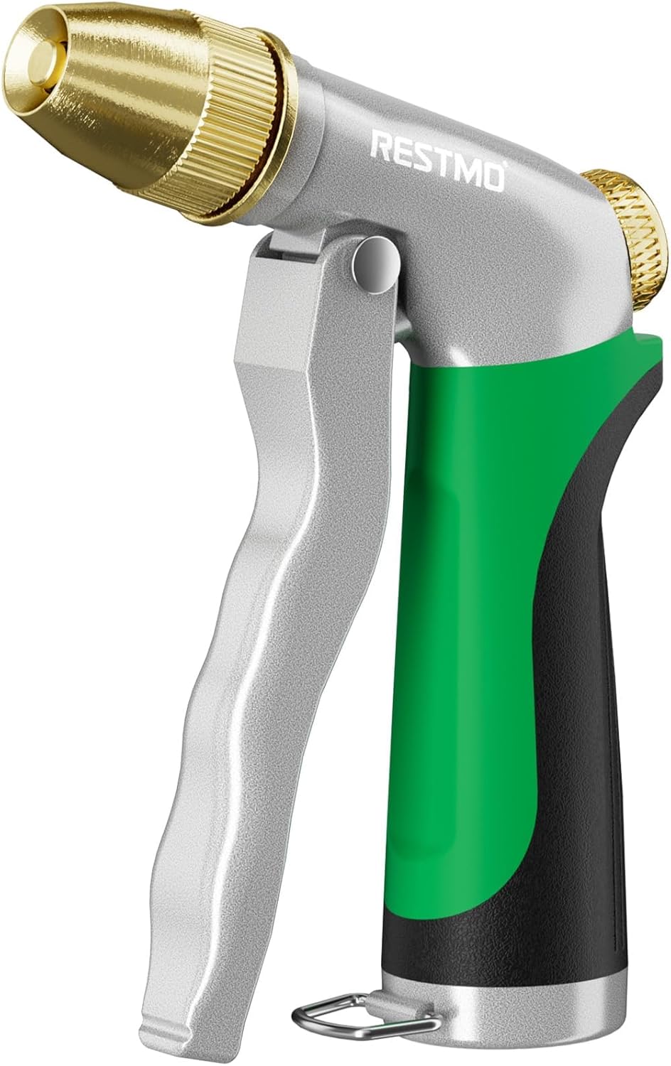 RESTMO Heavy Duty Metal Hose Nozzle - High Pressure Sprayer with Adjustable Patterns for Garden, Car, Pet | Green