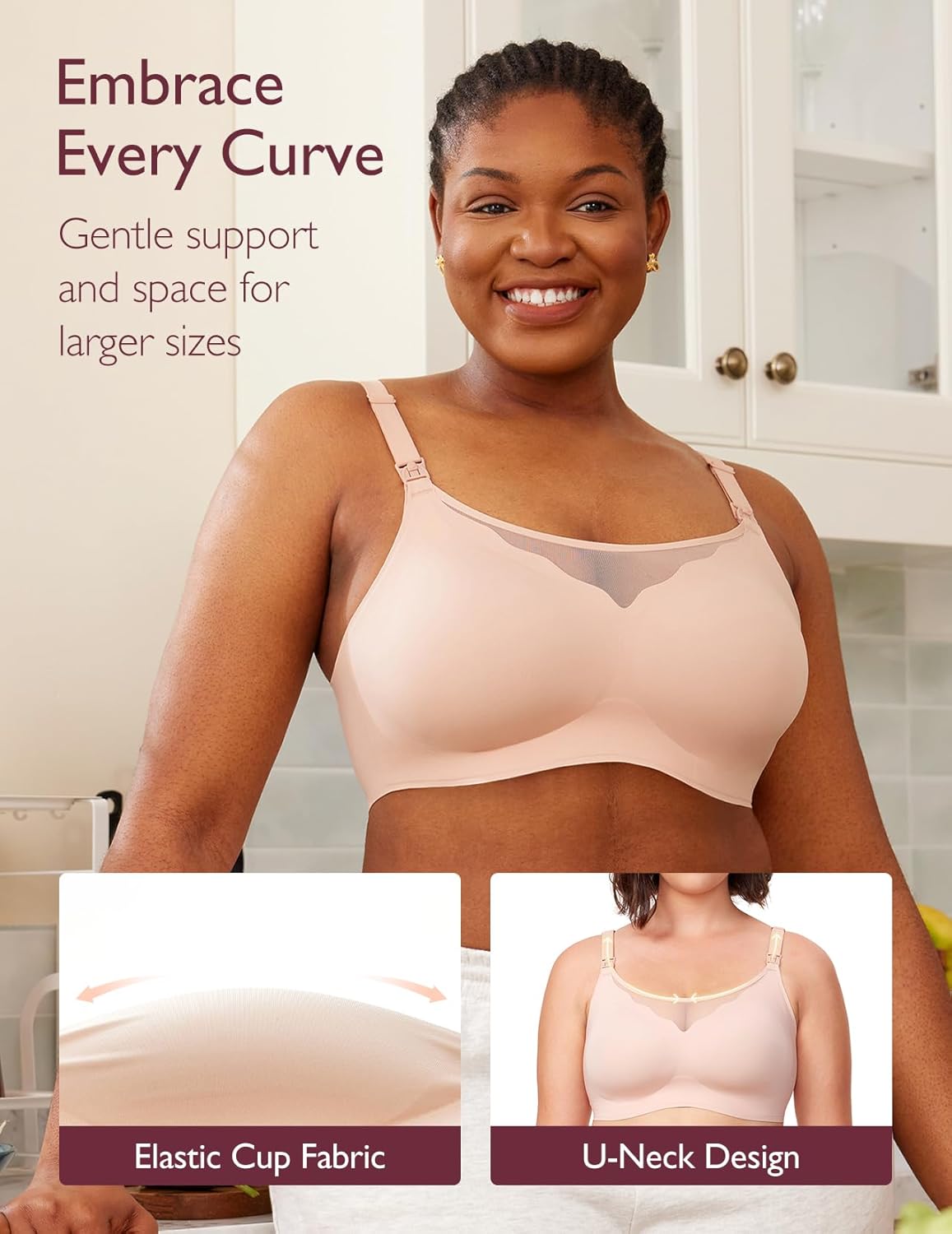 Momcozy Nursing Bras - Breathable Mesh Comfort for Breastfeeding | Wireless Maternity Sleep Bra