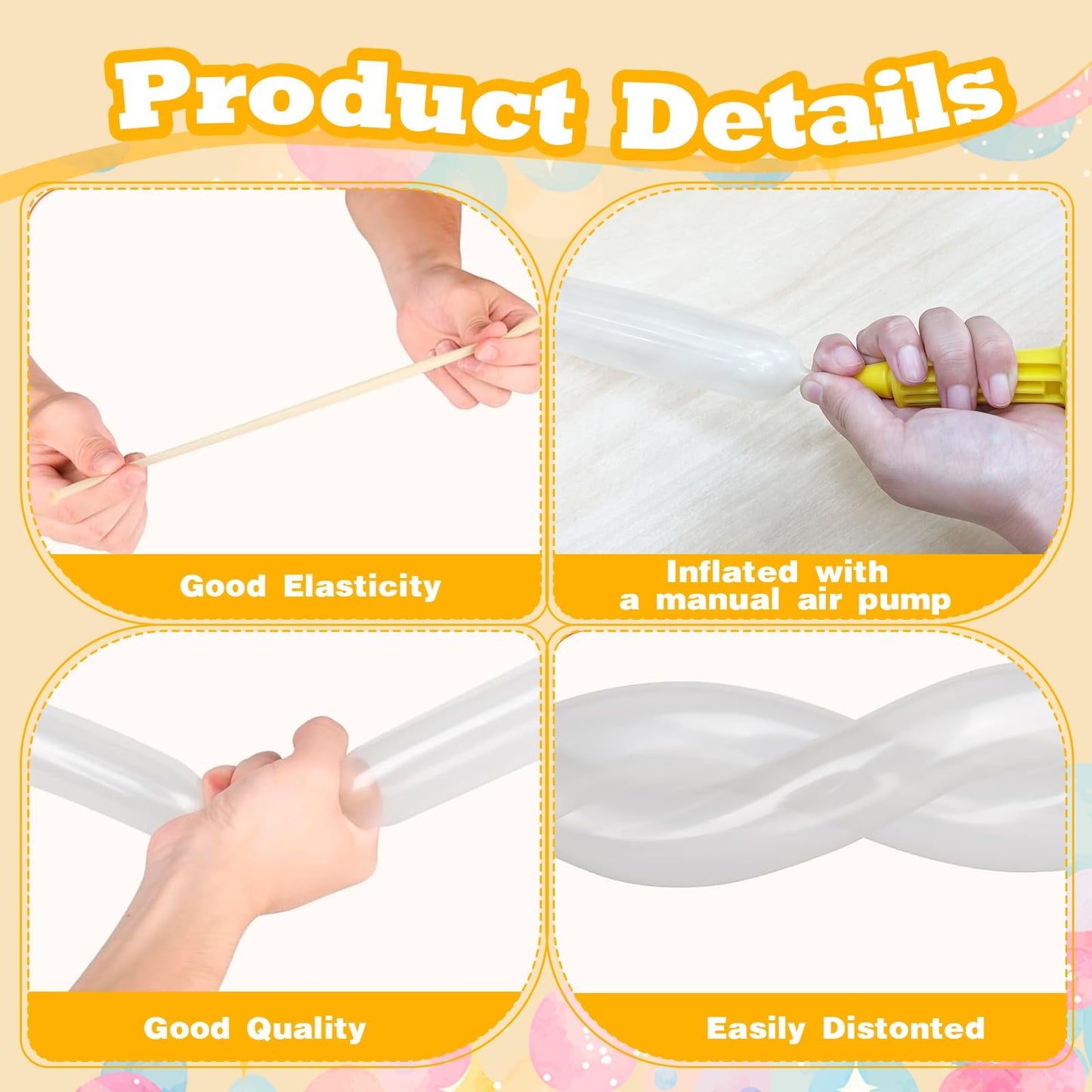 100 pcs 260 Balloons Clear for Long Balloons Garland Kit for Christmas Decorations And Birthday Decorations Wedding Animals Modeling Party Holiday Valentines Flower Decor