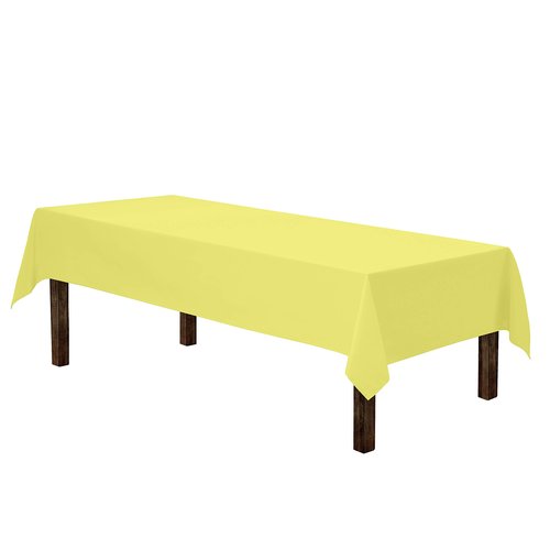 Gee Di Moda Rectangle Tablecloth - 60 x 84 Inch Yellow Table Cloth for 5 Foot Rectangle Tables - Heavy Duty Washable Fabric - for Holiday Party, Dinner, Weddings, Baby Shower & Events