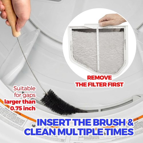 Holikme Dryer Vent Cleaner Kit - 3-Piece Lint Brush Set | 304 Stainless Steel for Efficient Cleaning