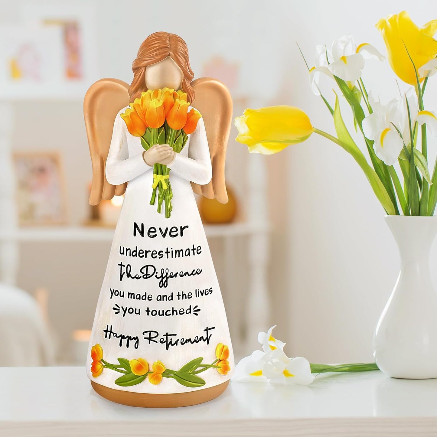 Regine Switzerland Hand-Painted Angel Figurines - Thoughtful Retirement Gift for Women | Perfect for Coworkers and Friends