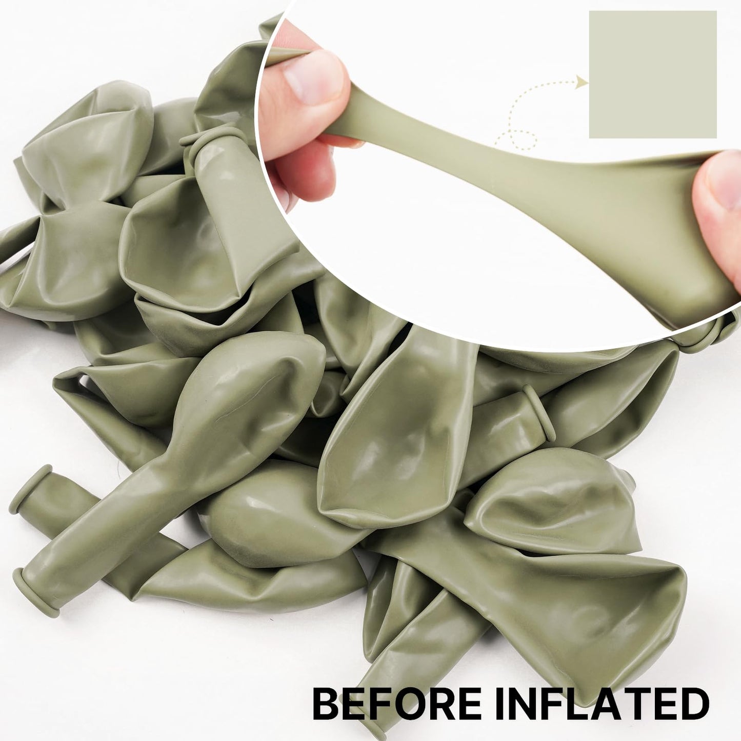 PartyWoo Sage Green Balloons 100pcs 12 Inch Boho Dusty Olive Green Latex Balloons for Birthday Baby Shower Graduation Engagement Wedding Dinosaur Jungle Golf Football Theme Party Decorations Green-F32