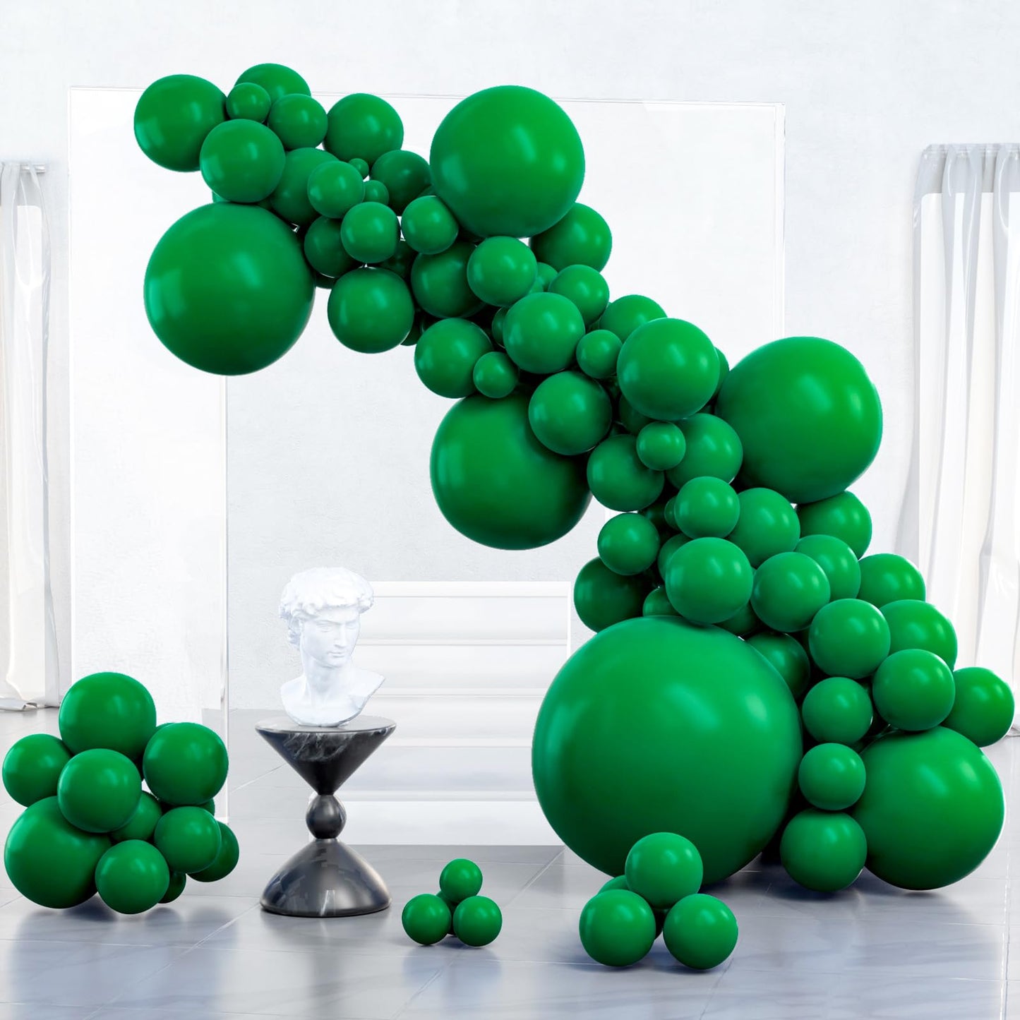PartyWoo Dark Green Balloons 100 pcs Different Sizes of 36 18 12 10 5 Inch Hunter Emerald Forest Green Balloon Arch Kit Garland for Graduation Christmas Jungle Birthday Party Decorations Green-Y56