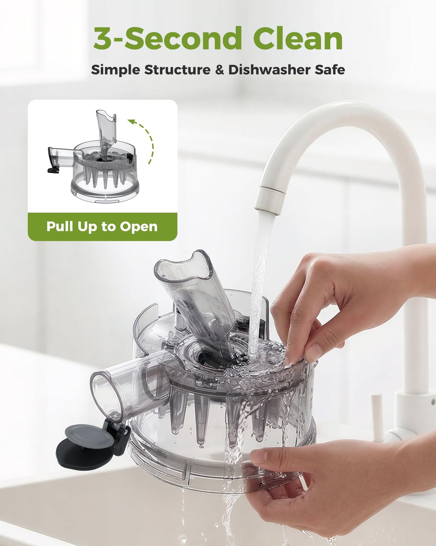 TUUMIIST 3-in-1 Cold Press Juicer Machine, Smart Touch Masticating Juicers for Whole Fruit & Vegetable, 6.5" Wide Chute Slow Juicer for Nut Milk & Sorbet, High Yield, 100oz Large Capacity, Easy Clean