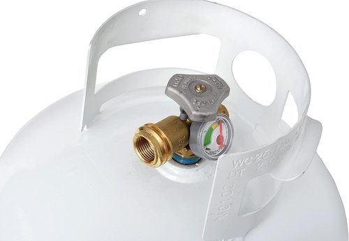 Flame King 11 Pound Propane Tank Cylinder - Squatty Design with Type 1 OPD Valve | White Finish