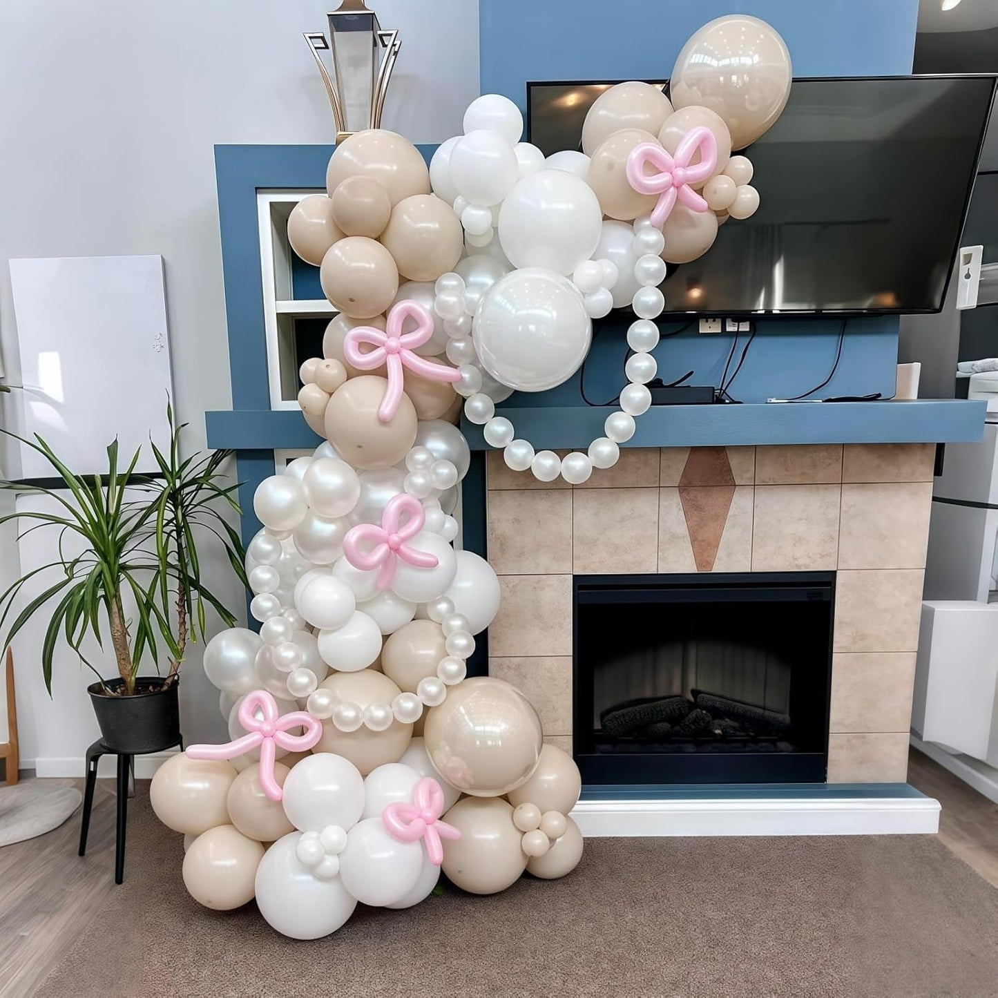 Skiennix Pearl White Linking Balloons - 100PCS 6 Inch Quick Link Balloons for Wedding & Party Decor