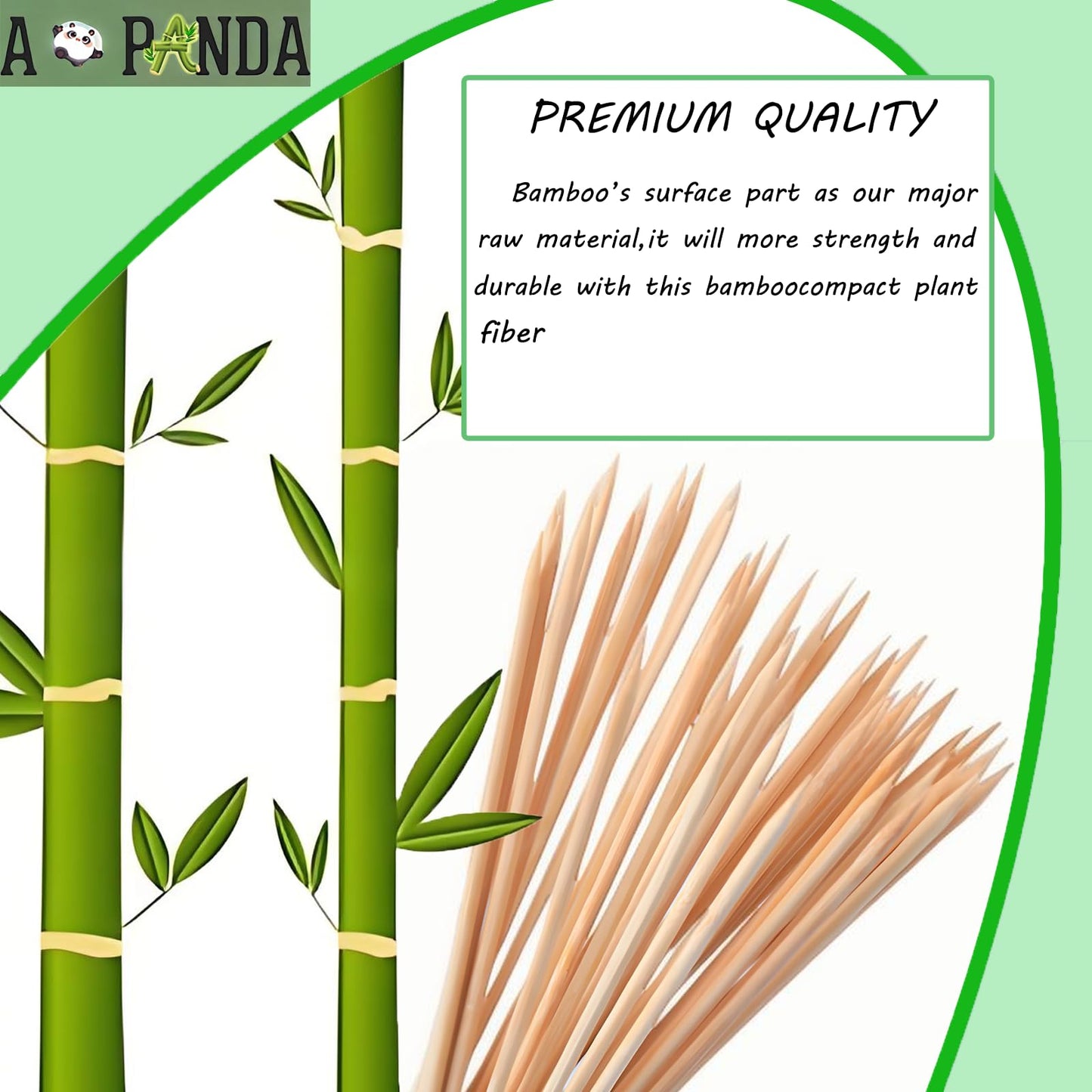 AOPANDA 6 Natural Bamboo Skewers Sticks for Marshmallows，BBQ，Kabob，Grilling，Barbecue，Kitchen,Roasting，Camping.More Size Choices 6"/8"/10"/12"/36"(100 PCS Φ=4mm)