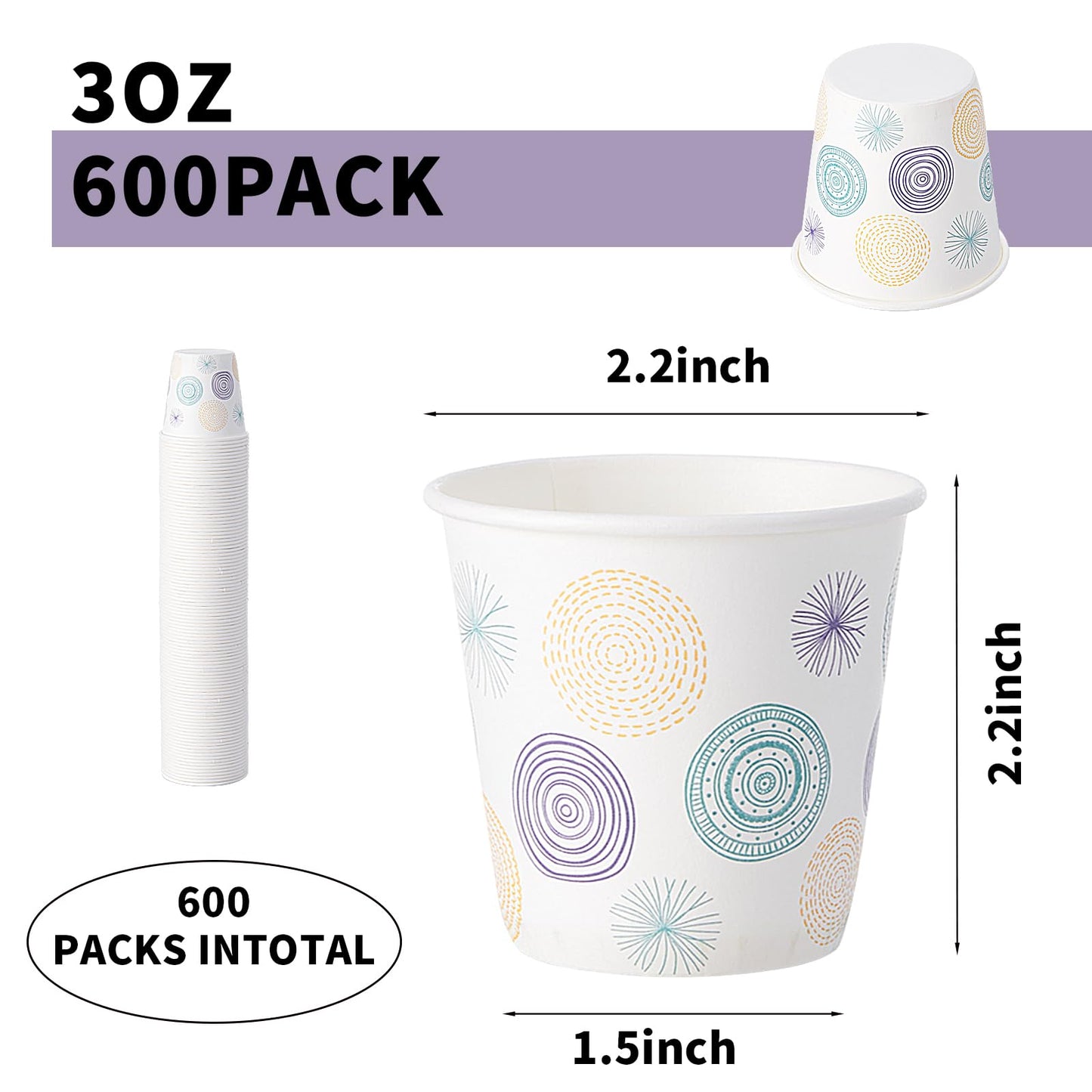 Tamone 300 Pack Halloween Cups 3 oz Bathroom Cups, Small Mouthwash Cups, 3 oz Paper Cups Disposable,3oz Orange Paper Cups for Party, Picnic, BBQ, Travel, Home and Event