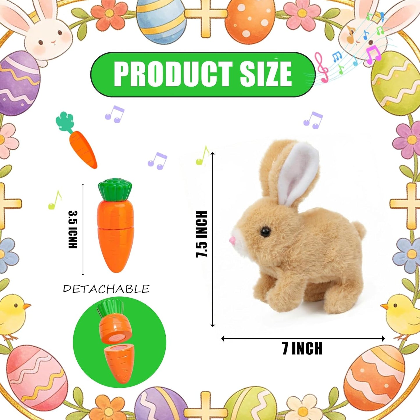 Skiennix Realistic Bunny Toy - Wiggling Ears & Twitching Nose | Perfect Easter Gift for Kids