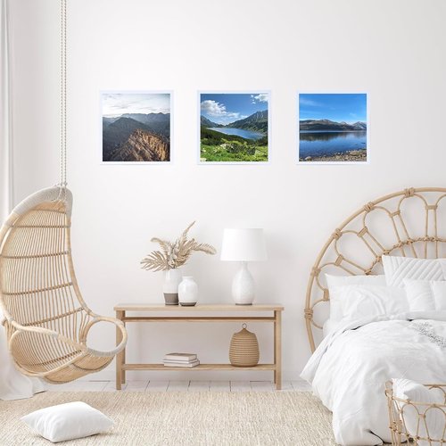 JCJMY 8x8 Picture Frame - White Wall Hanging & Tabletop Display | Durable Shatter-Resistant Plexiglass