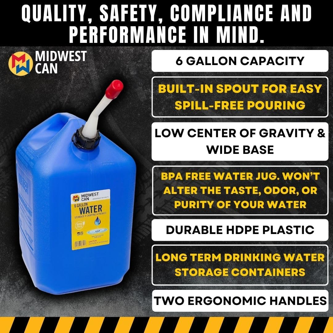 Midwest Can Company 6 Gal Blue Wtr Can 6700