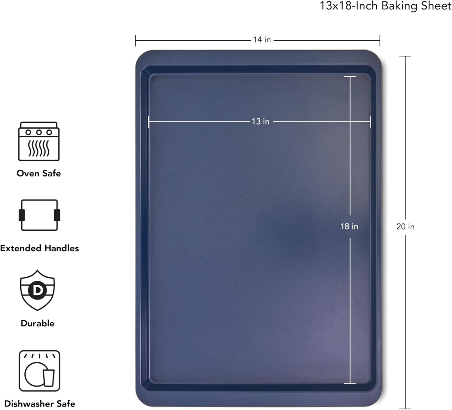 KitchenAid Nonstick Baking Sheet - 13x18in Aluminized Steel in Ink Blue for Perfect Baking