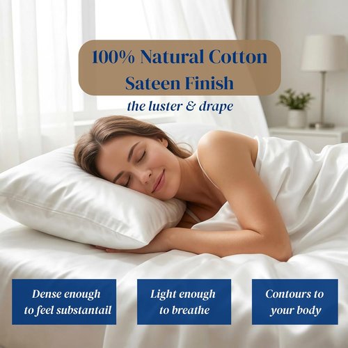 Beckham Hotel Collection King Size Sheets Set - 100% Cotton Sateen, Silky Smooth, 16” Deep Pocket, Gray