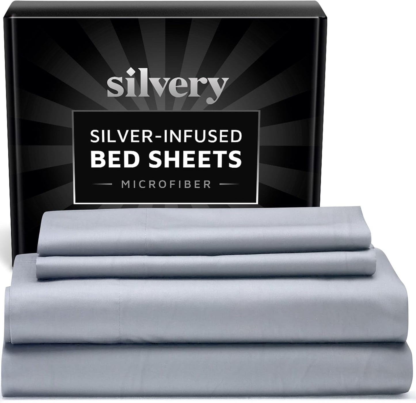 Silvery Silver Infused Bed Sheets Set - Ultra-Soft, Temperature-Regulating Fabric | Self-Cleaning Technology™ for Fresh Sleep