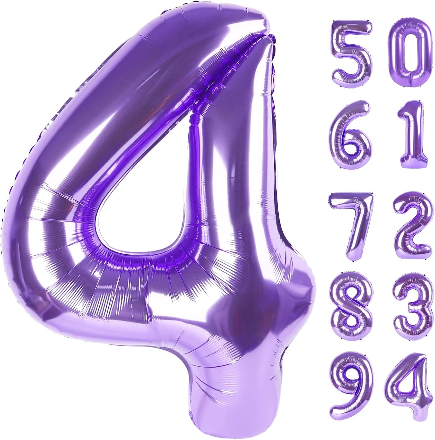 Number 4 Balloon - 40 Inch Purple Party Decoration | Large 4th Birthday Balloon