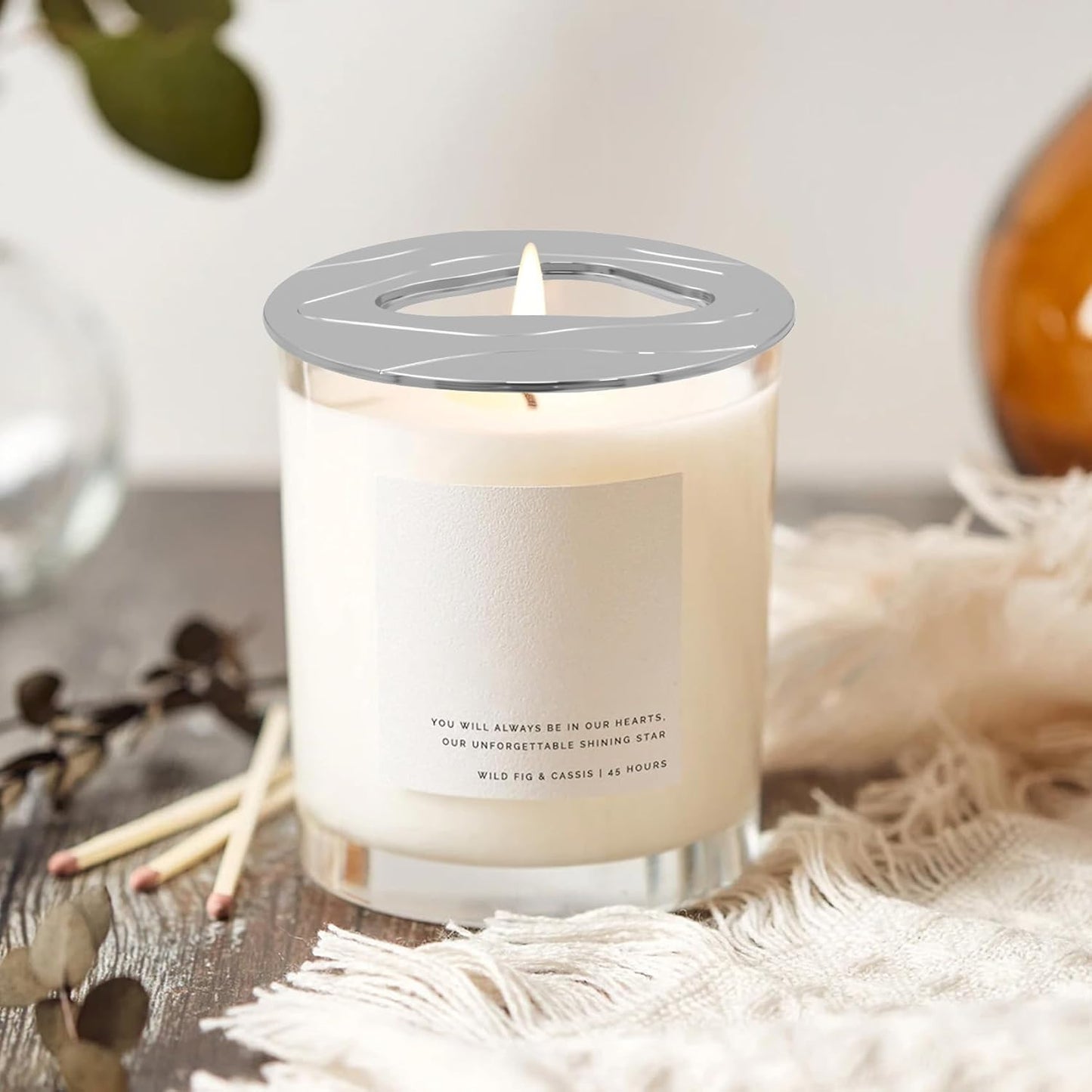 Skiennix Scented Candle Topper - Beautiful Retro Alloy Design for Home or Office Decoration | Silver