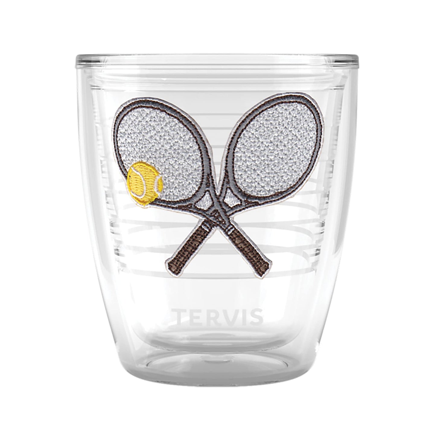 Tervis Tennis Clay Court Collection Brown Grip Doubles Made in USA Double Walled Insulated Tumbler Travel Cup Keeps Drinks Cold & Hot, 12oz, Brown Grip Doubles