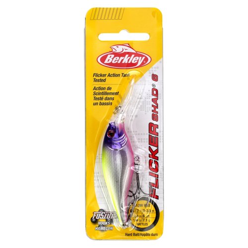 Berkley Flicker Shad Fishing Lure Trolling Pack, Size 7, 5-Pack, Size, Profile and Dive Depth Imitates Real Shad, Equipped with Fusion19 Hook, Includes Plano ProLatch 3600 Storage Case