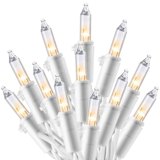 Joiedomi Christmas String Lights Indoor,100 Count Mini Warm Fairy Light Outdoor,21.4 FT Decor for Patio Dorm Classroom Bedroom Holiday Wedding Party Garland Birthday Valentines Day,White Wire