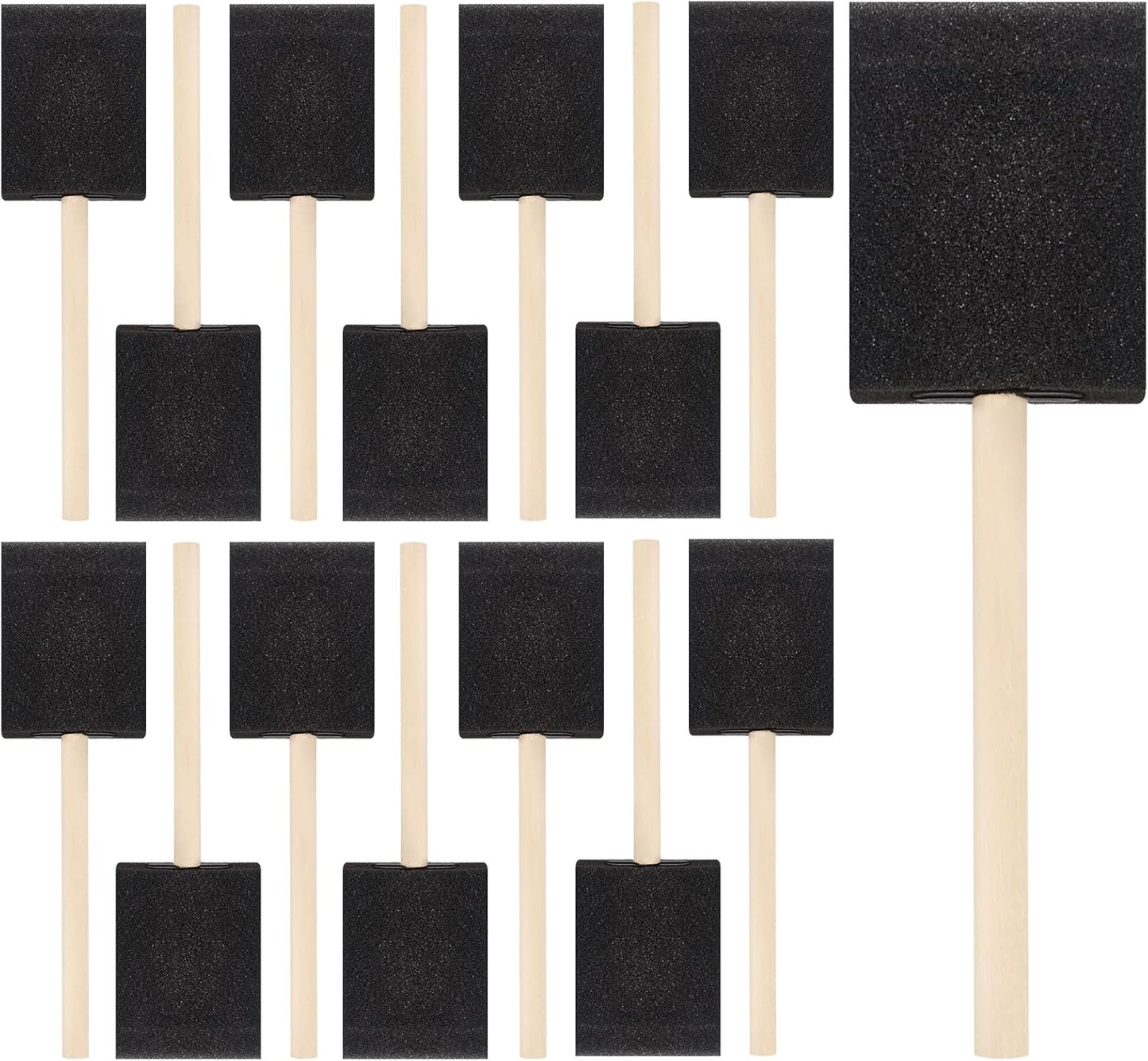 Skiennix Foam Paint Brushes - 20 Pcs 2 Inch Wood Handle Sponge Brushes for DIY Crafts & Staining