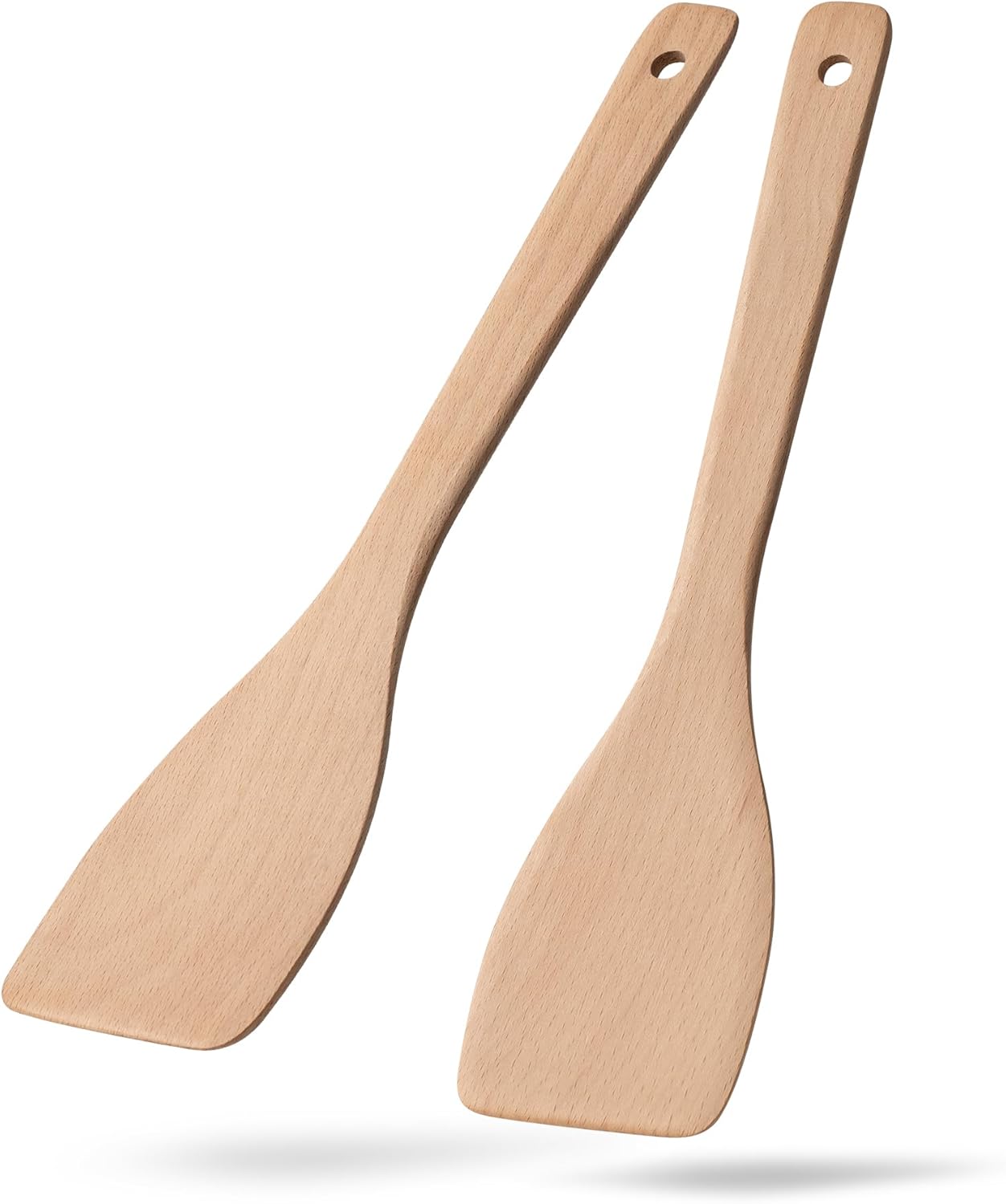 Wooden Spatulas by [Brand Name] - 13-Inch Uncoated Beech Wood Turners for Non-Stick Cookware | Durable & Non-Scratch
