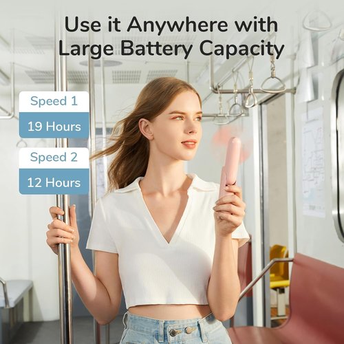 JISULIFE 3-in-1 Hand Fan - Powerful Wind, Built-in Power Bank & Flashlight | Compact & Foldable Design