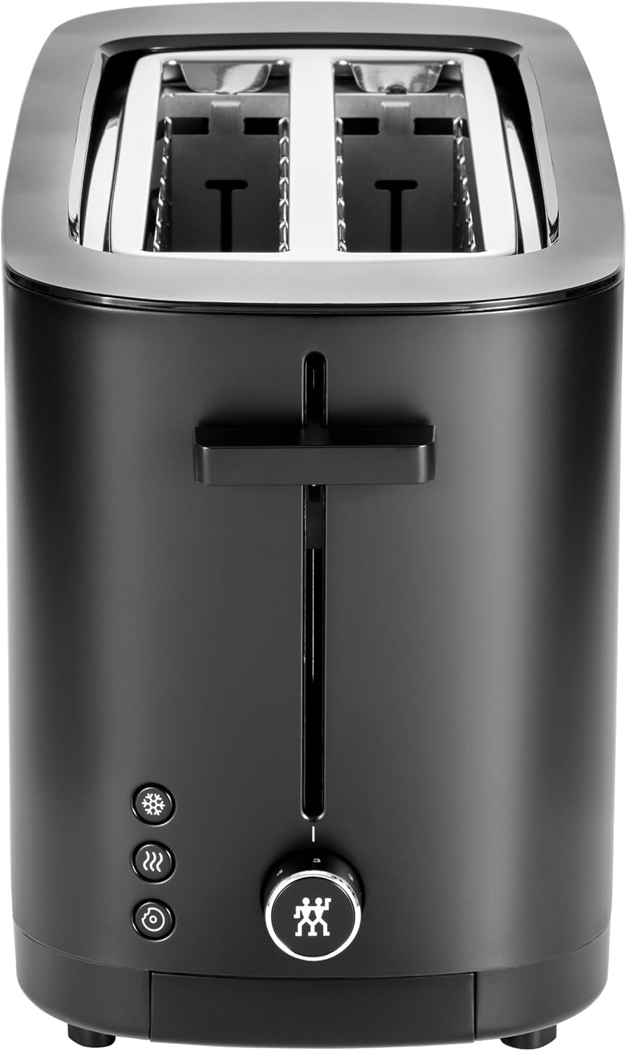 ZWILLING Enfinigy 4-Slice Long Slot Toaster - Extra Wide 1.5" Slots for Bagels & Toast | Black Finish