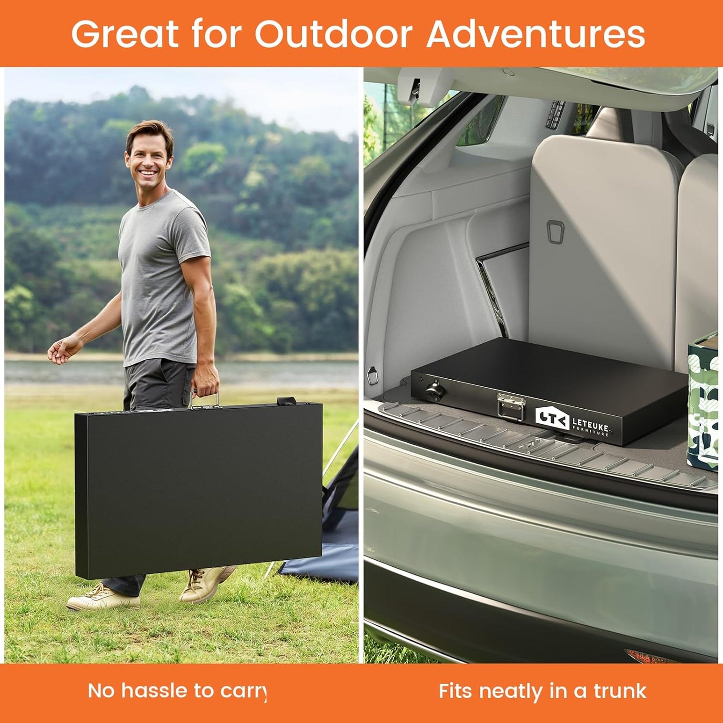 Leteuke Portable Grill Table - Foldable Design with Storage for Blackstone & Ninja Griddles | Perfect for Outdoor BBQs, Camping & Picnics
