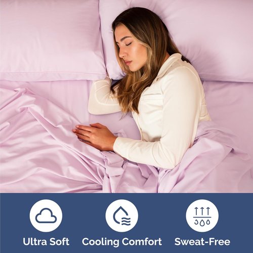 Comfy Twin Size 3-Piece Sheet Set by [Brand Name] - Breathable Cooling Bed Sheets | Luxury Hotel Quality - Deep Pockets, Soft, Wrinkle-Free - Light Pink