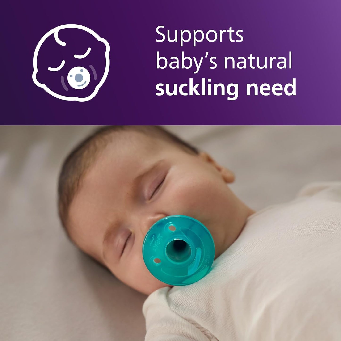 Philips Avent Soothie Baby Pacifiers - 100% Silicone, BPA-Free, Extra Durable, Green | 4 Pack for 0-3 Months