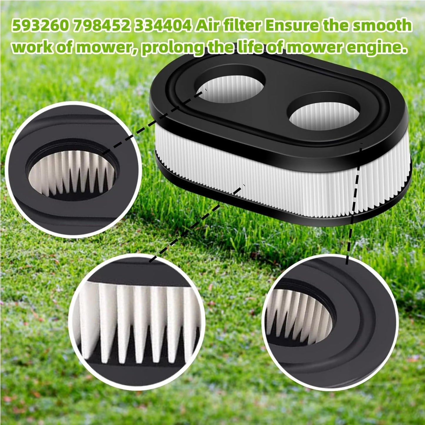 Skiennix Air Filter - 4Pcs Replacement Cartridge for Lawn Mower Engines | Fits 4247, 5432, 550E Series