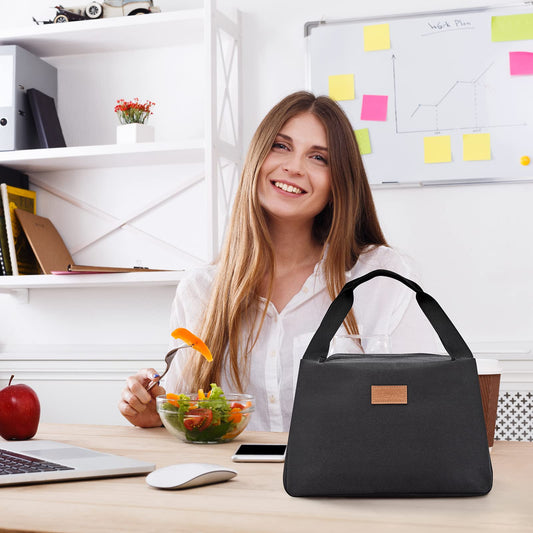 Lifewit Lunch Bag for Women Men, Insulated Lunch Box, Reusable Lunch Tote for Meal Prep, Work, Travel, Black