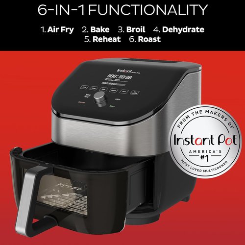 Instant Pot Vortex Plus 6QT Air Fryer - Odor Erase Technology & 6-in-1 Functions | 100+ Recipes, Black