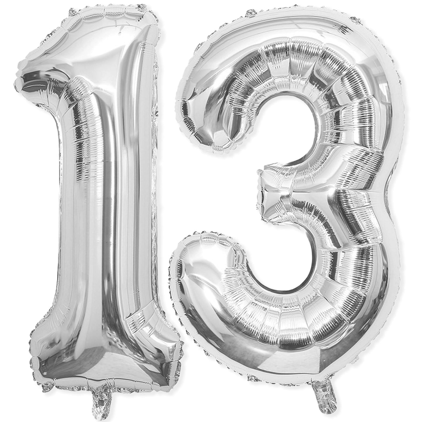 13 Balloon Number, 40 Inch Silver Foil Balloons Giant Jumbo Helium Number 13 or 31 Balloons for 13th 31th Birthday Decorationss Anniversary Events Boys Girls Party Decorationss (Silver)