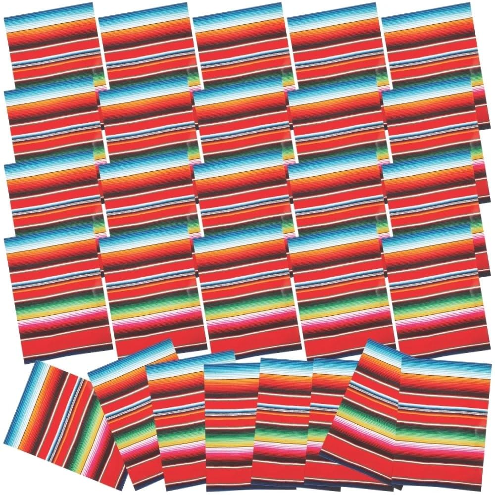 Serape Fiesta Placemats (Set of 50) Cinco de Mayo Party Supplies Multicolor