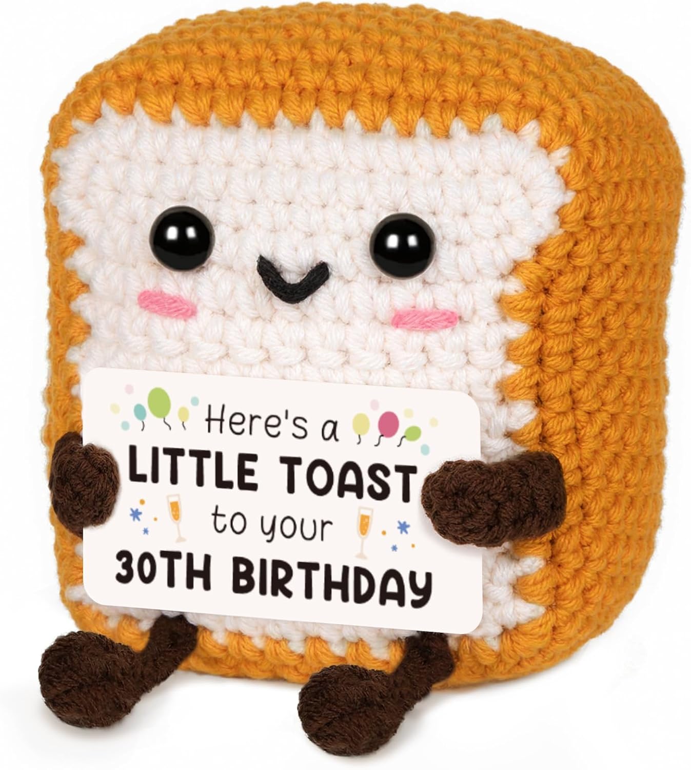 Positive Handmade Crochet Toast - Unique 30th Birthday Gift for Her or Him | Perfect Decorations for Friends & Family