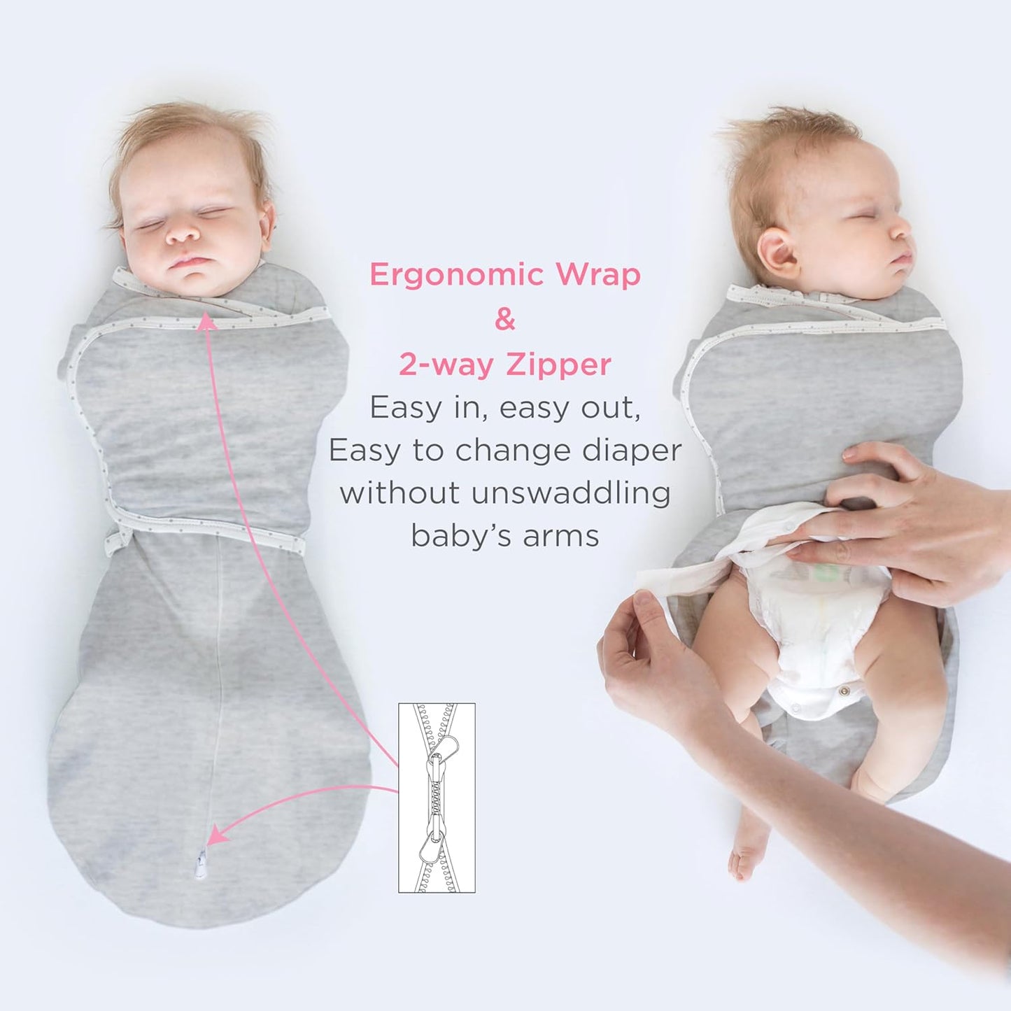 SwaddleDesigns 6-Way Omni Swaddle Sack - Arms Up Design for Newborns, Calms Startle Reflex, 12-18 lbs | Tiny Arrows Black