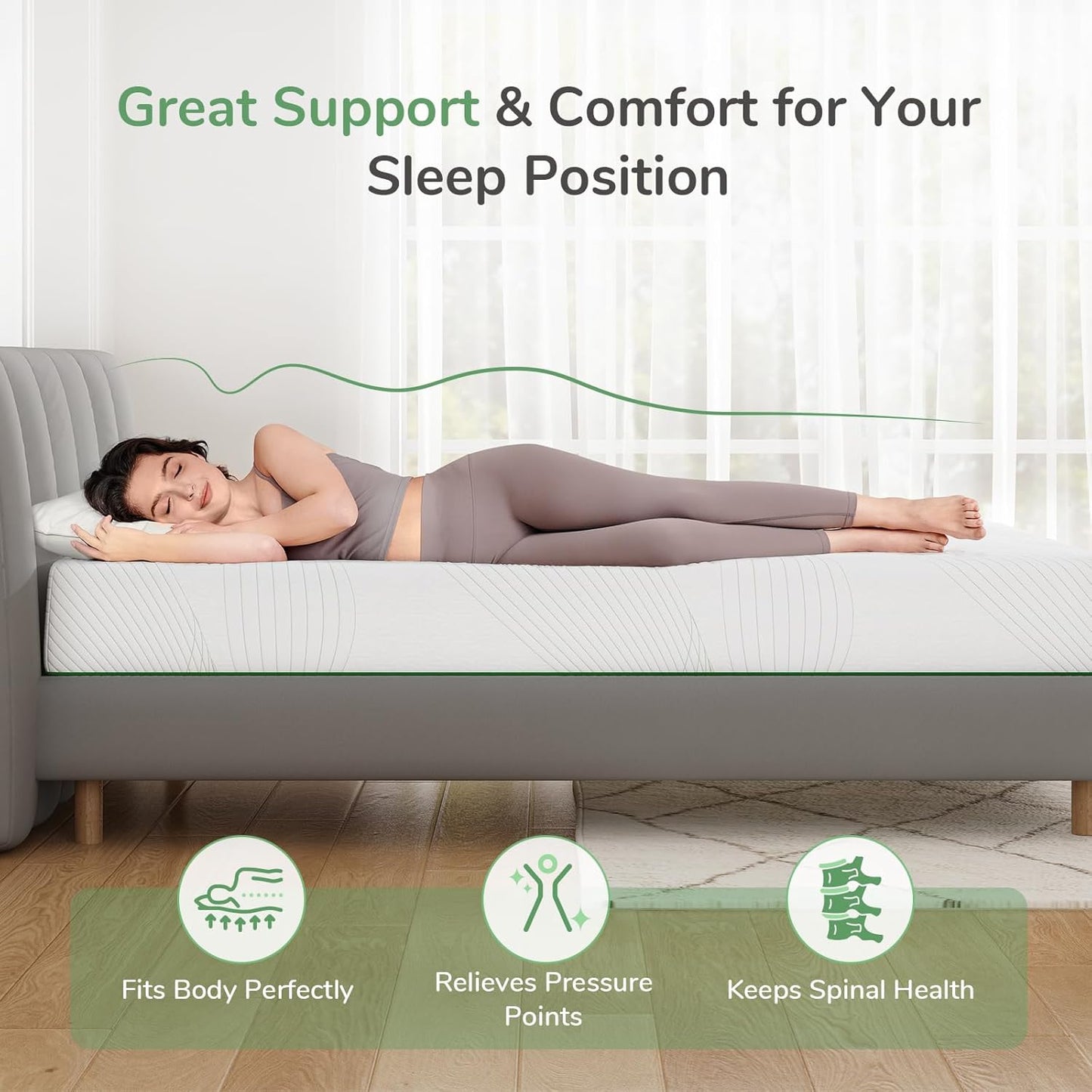 Novilla Twin Mattress - 8 Inch Gel Memory Foam for Back Pain Relief | Medium Firm with Edge Support & Motion Isolation