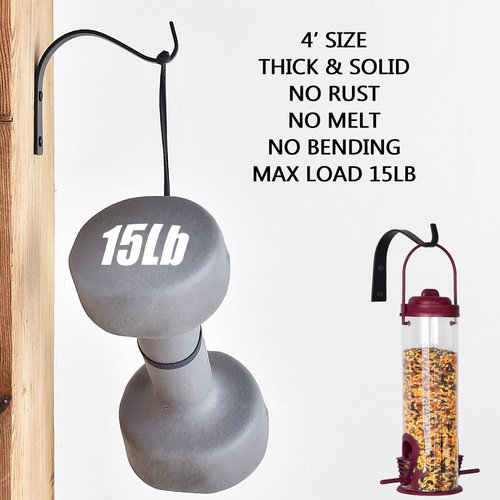 4 Inch Iron Wall Hooks by [Brand Name] - Rustic Plant Hanger Bracket for Indoor/Outdoor Decor