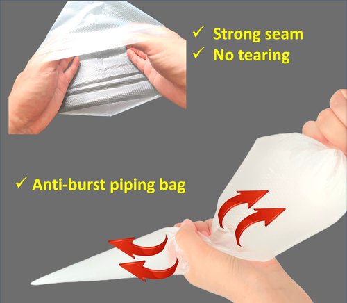 23 Inch Extra Large Piping Bags - 100 Pack Disposable Pastry Bags - Thick Anti-Burst Icing Piping Pastry Bags For Frosting Decorating Cake Cupcake Cookie (23 Inch-100 Pack)