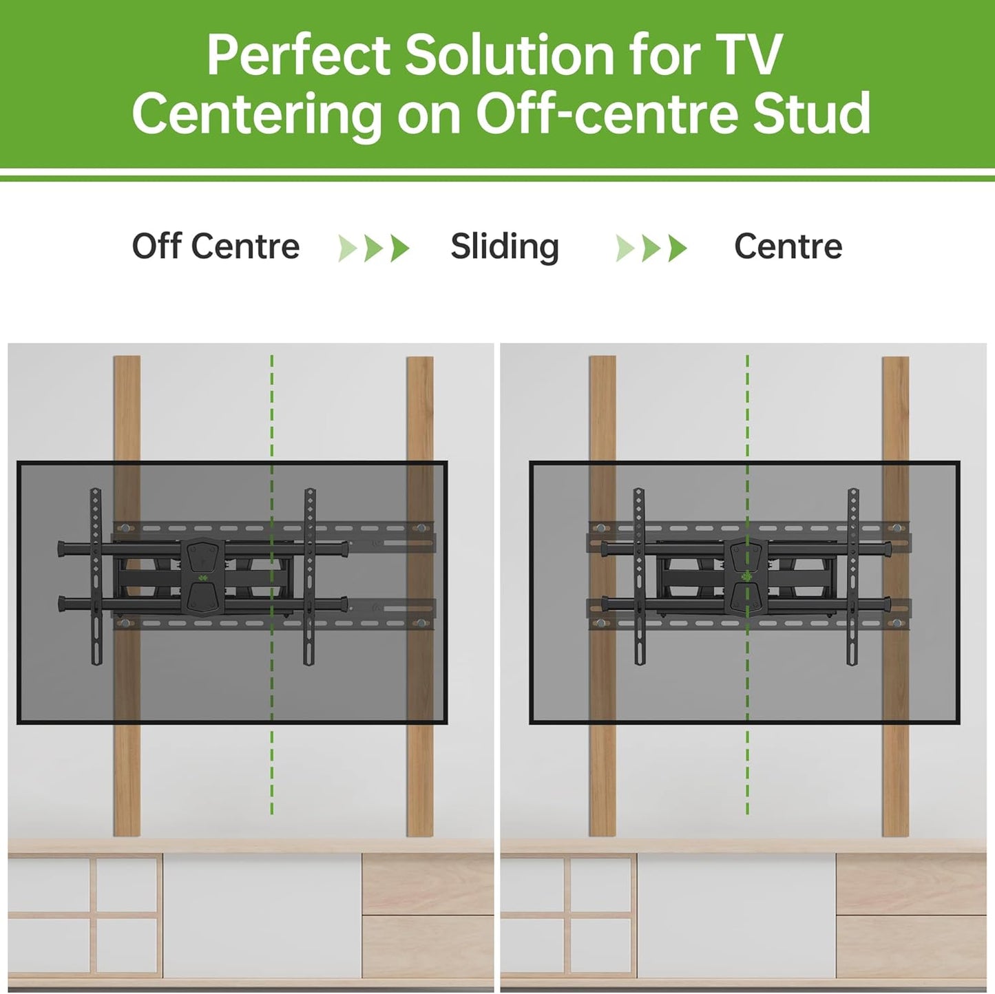 USX MOUNT TV Mount Extension Bracket - Fits 16-24 Inch Wood Studs | Easy Centering, 154LBS Capacity