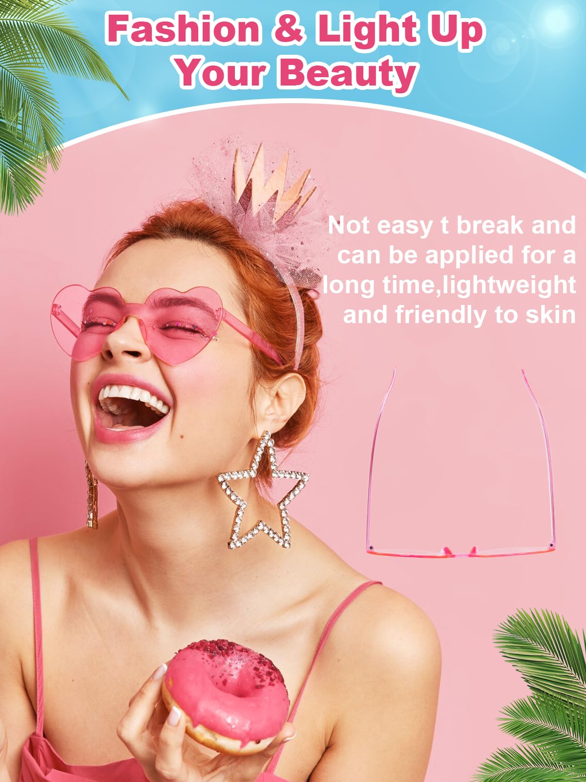 AGGKKY 12 Pairs Heart Shaped Sunglasses for Women Colorful Glasses Fun Trendy Transparent Heart Sunglasses Party Favor