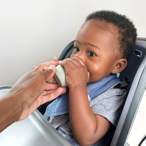 Ezpz Tiny Cup - 100% Silicone Training Cup for Infants | Sage Color | Ideal for Baby-Led Weaning