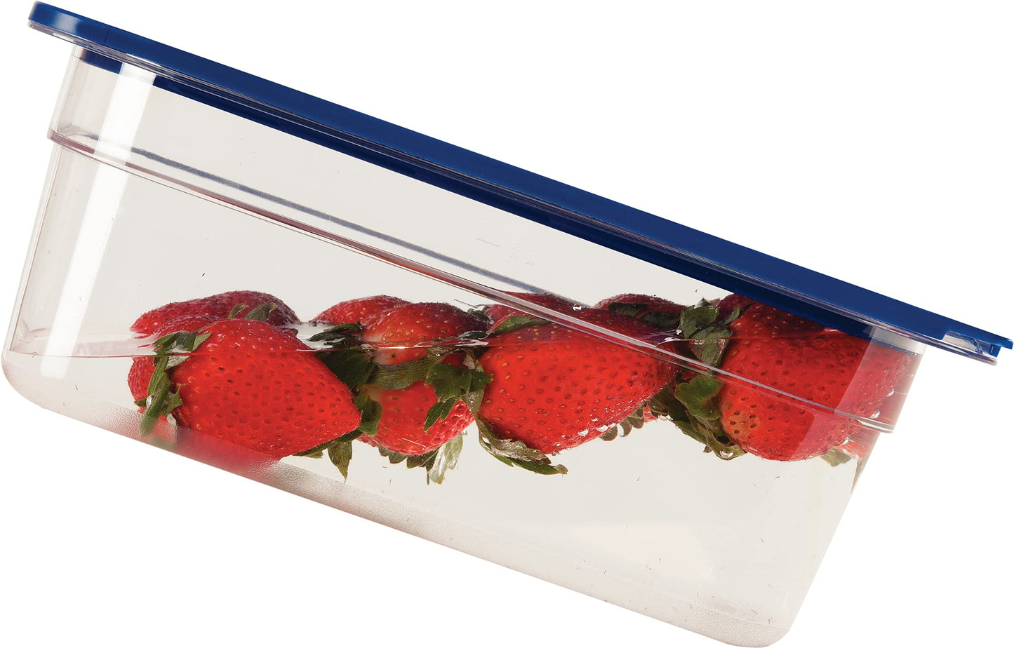 Carlisle FoodService Products StorPlus Smart Lid, Cover for 1/6 Size Food Pans, 6.78" x 6.38" x 0.5", 6 Count, Blue
