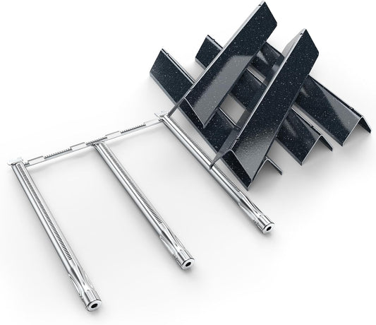 Weber Spirit E310 Grill Parts Replacement Kit - Flavorizer Bars & Burner Tubes | 15.3" Heat Plates, 18" Burner